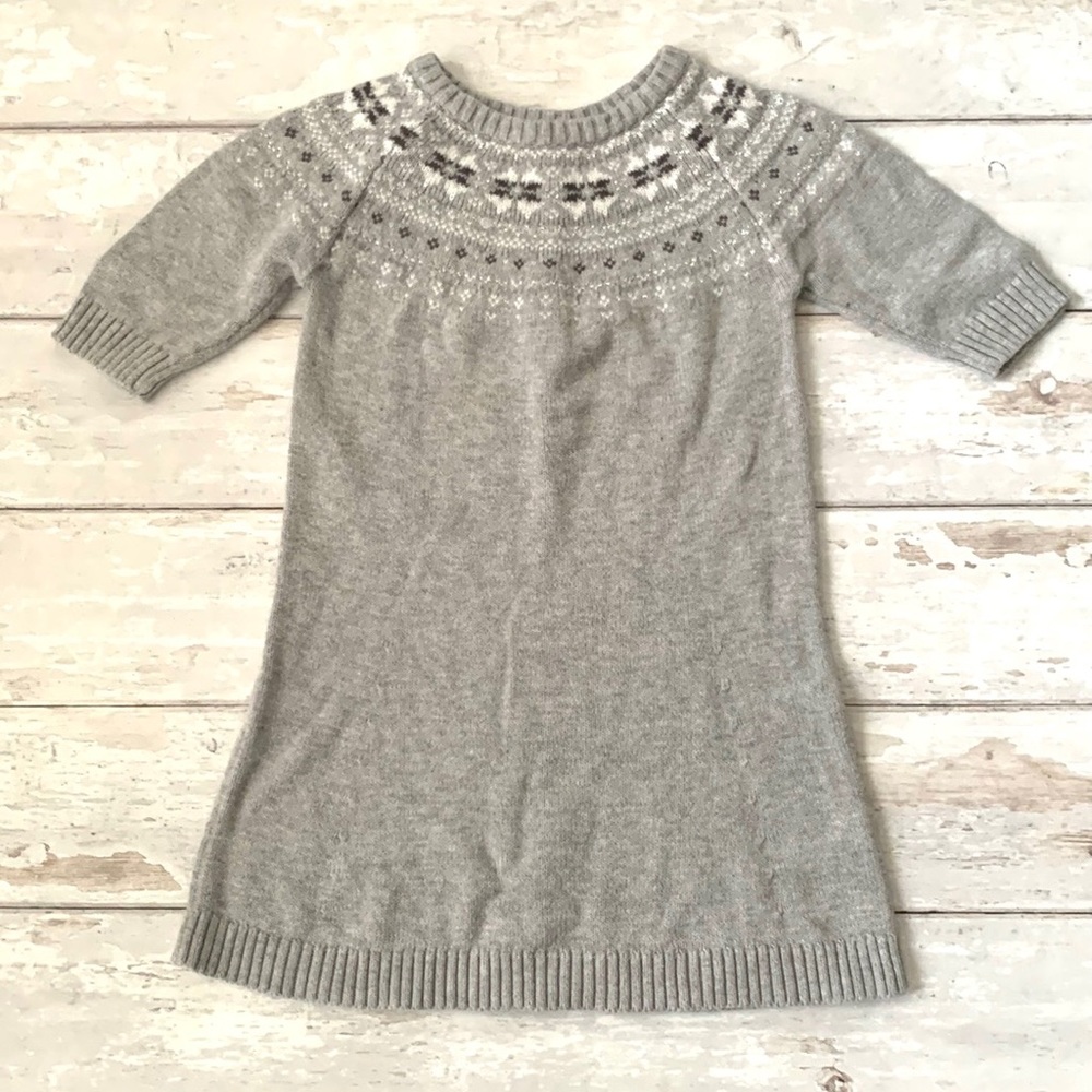 Girls 4T Carters Gray Sweater Dress Kids Knit Winter Wear Toddler Silver Size 4